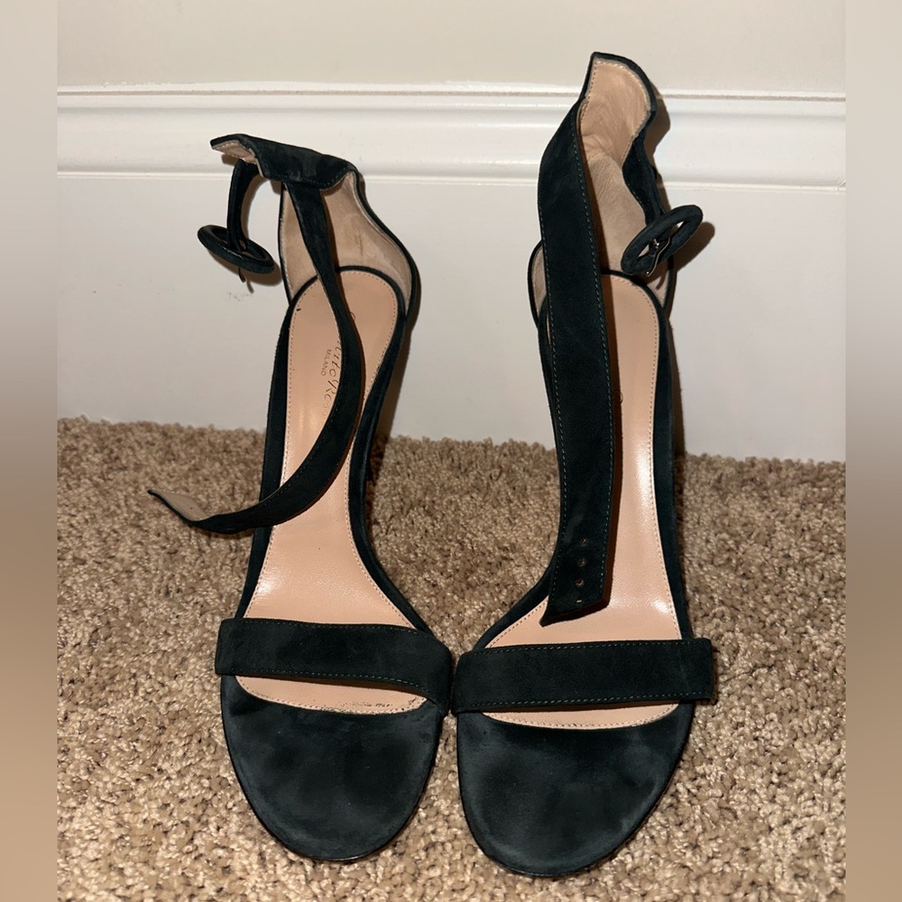 Gianvito Rossi Portofino in Dark Green Suede
